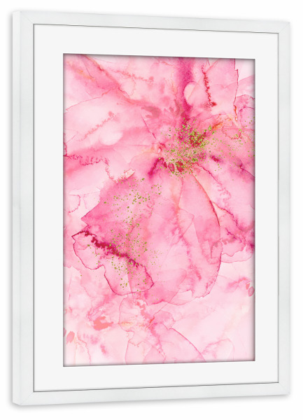 Poster mit Rahmen weiß "Abstract Watercolor Floral" artboxONE - Floral