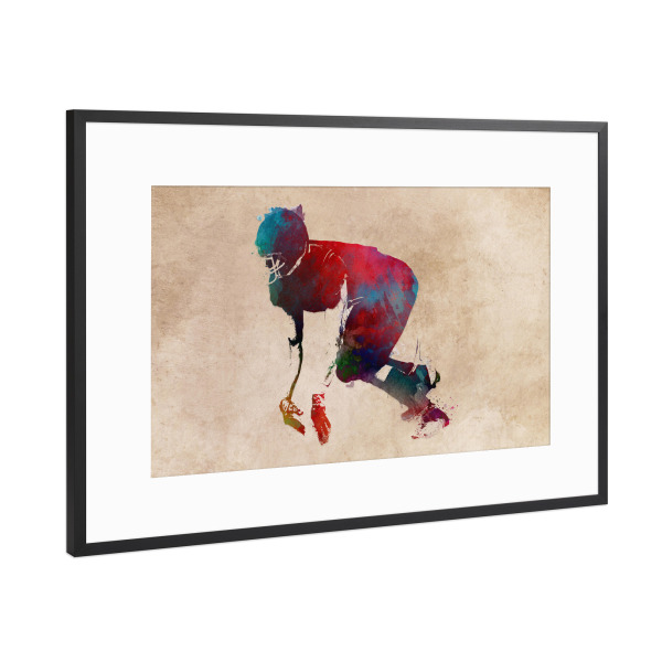 Poster mit Rahmen Schwarz (Metallic) "American football" artboxONE - Sport,Sport / Fußball,Sport / Motivation