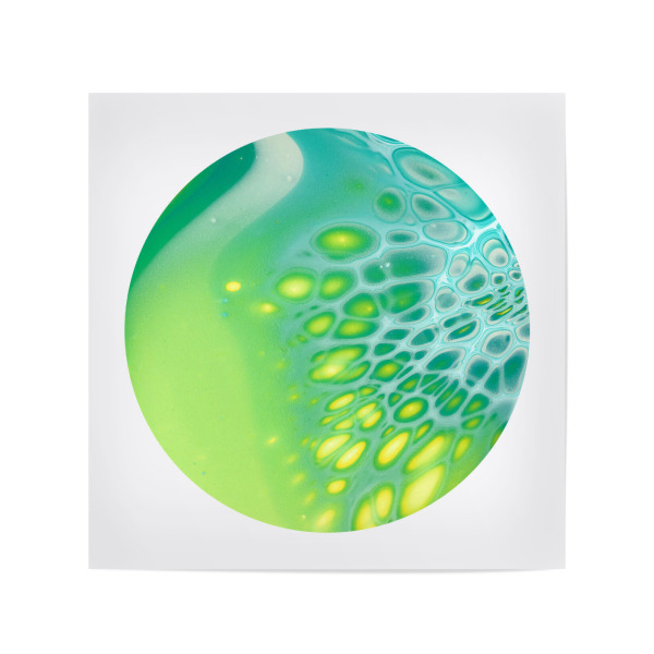 Poster 20x20 cm "Green n Yellow Bloom" artboxONE - Abstrakt