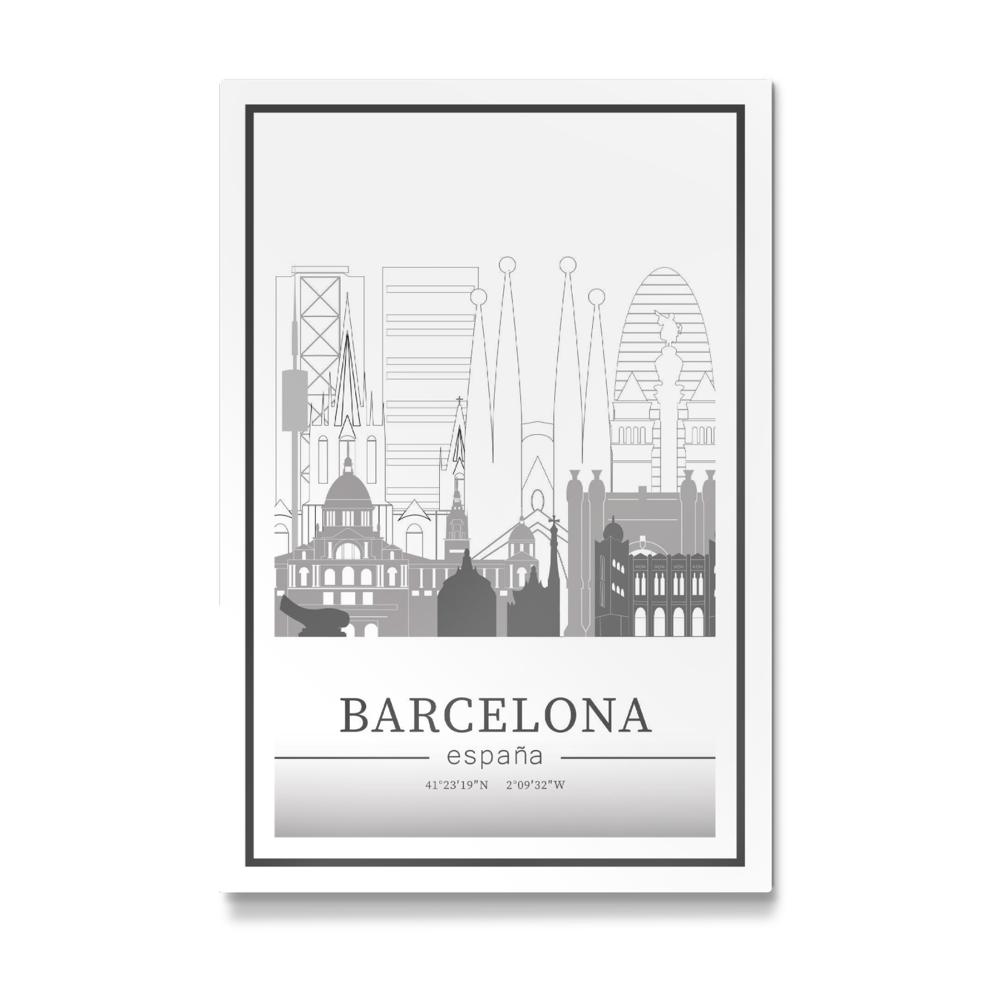 Galerie-Print "Barcelona skyline line art" 75x50 cm artboxONE