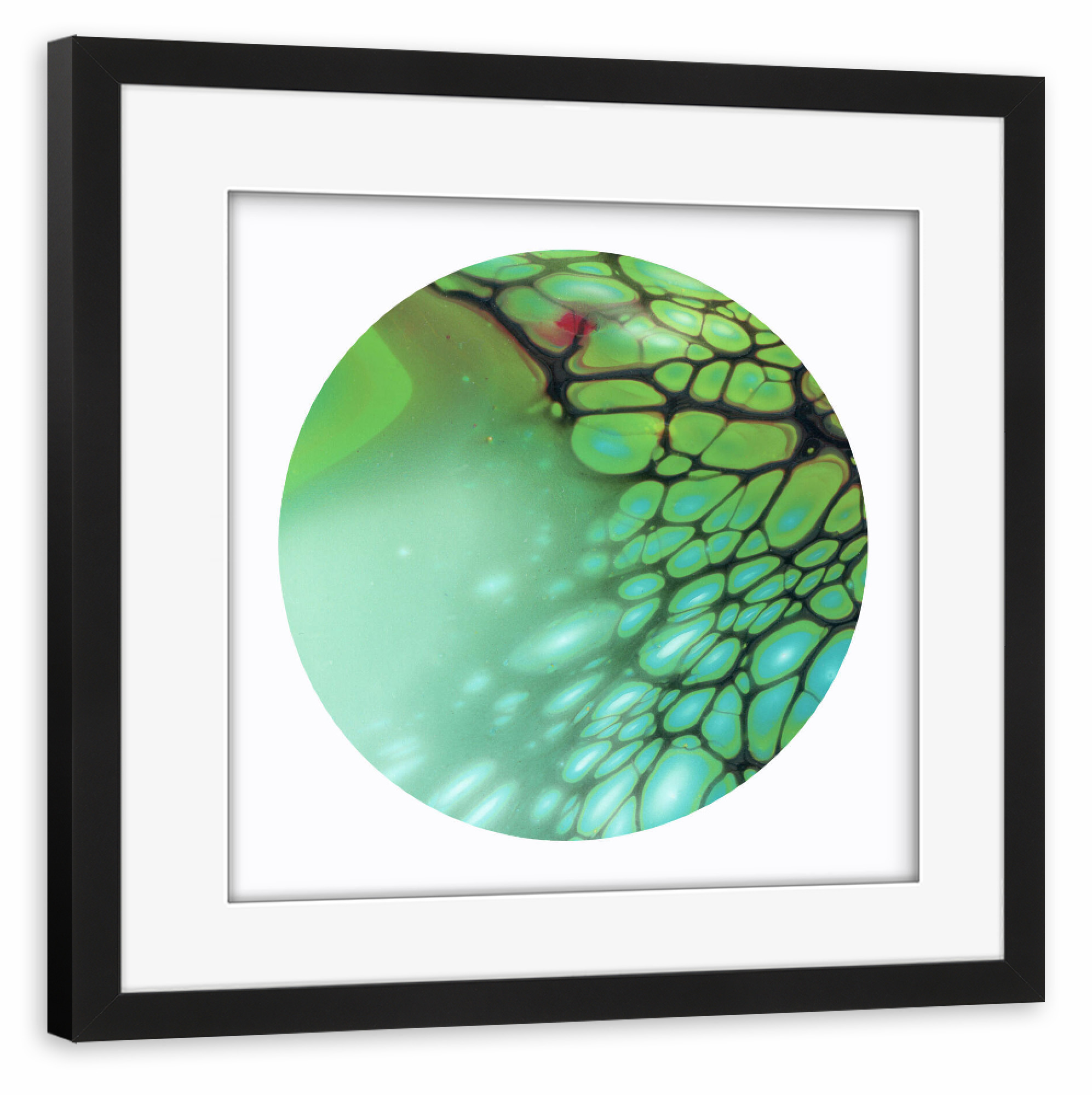Poster mit Rahmen schwarz "Green the Bloom" artboxONE - Abstrakt