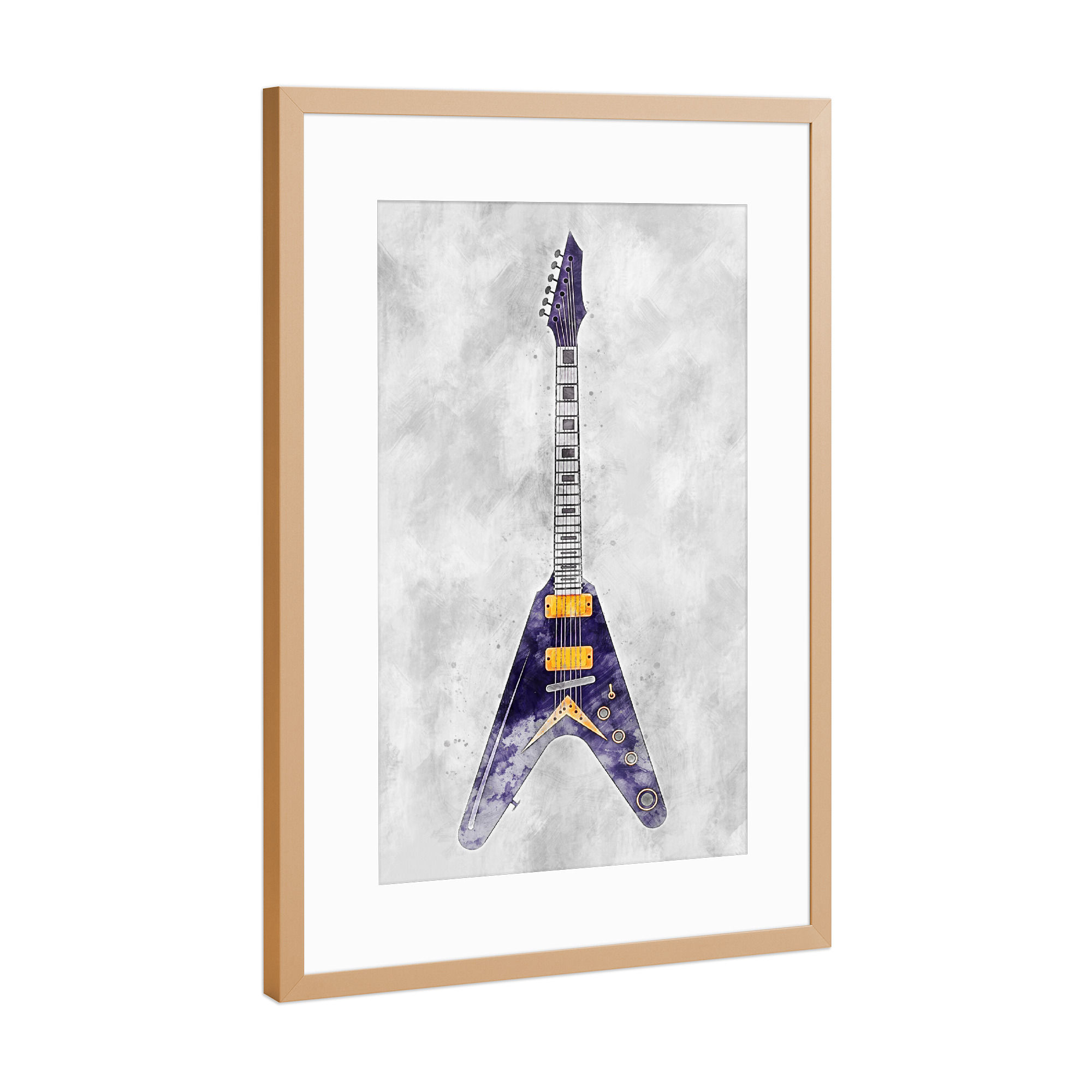 Poster mit Rahmen Kupfer "Electric guitar 9 (matart)" artboxONE - Musik