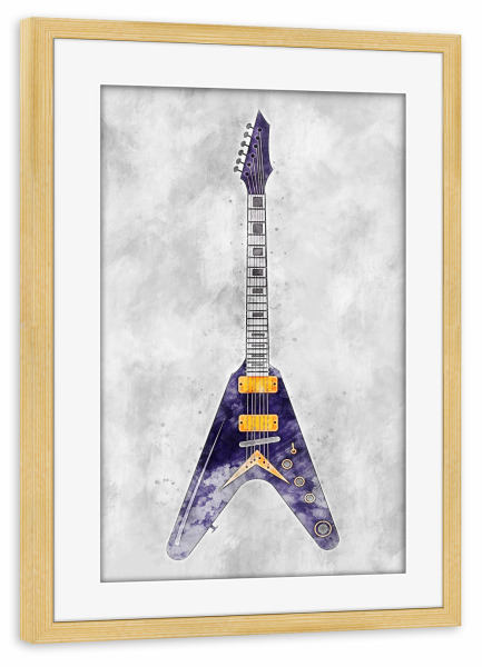 Poster mit Rahmen kiefer "Electric guitar 9 (matart)" artboxONE - Musik