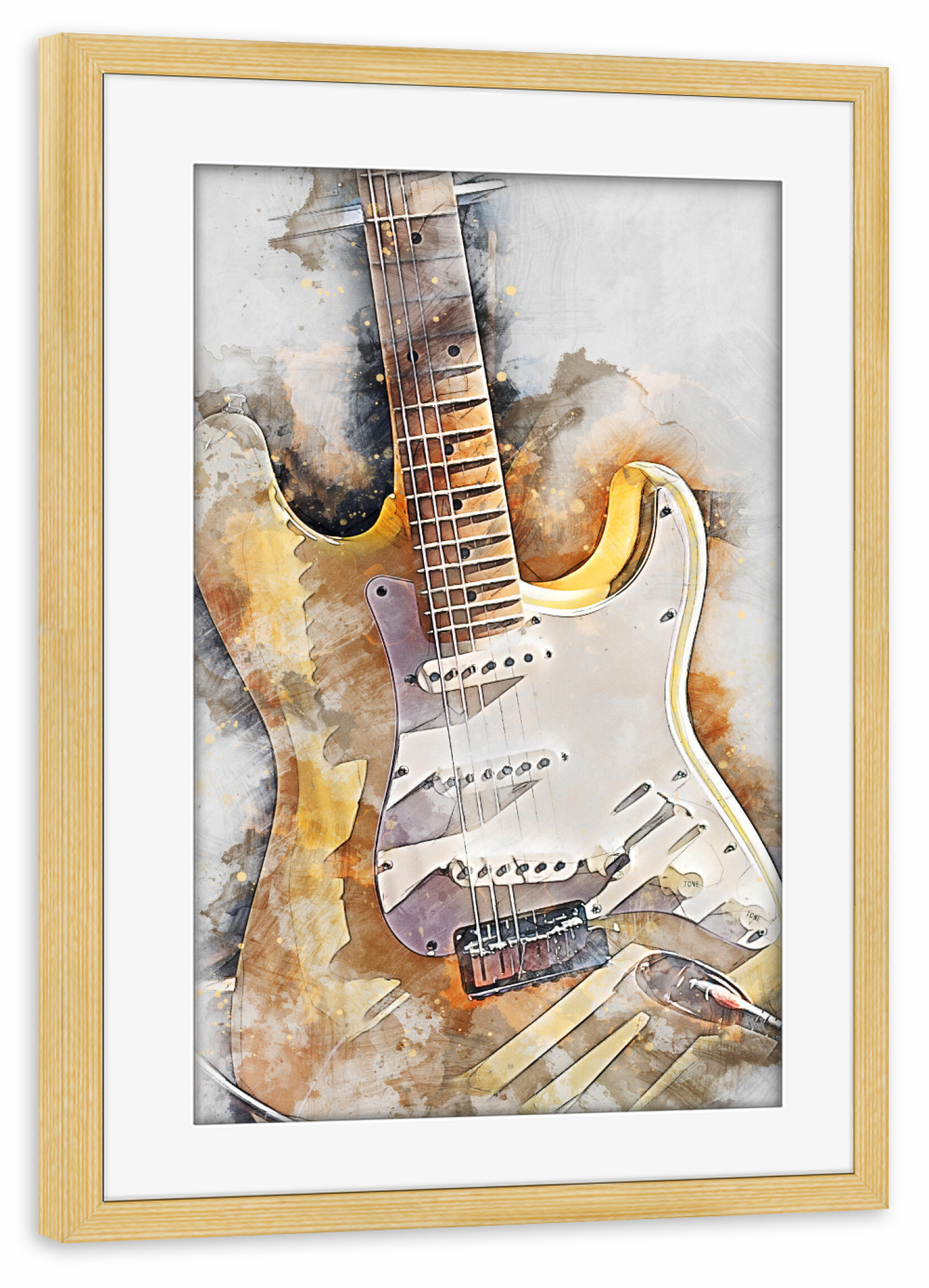 Poster mit Rahmen kiefer "Electric guitar 4 (matart)" artboxONE - Musik