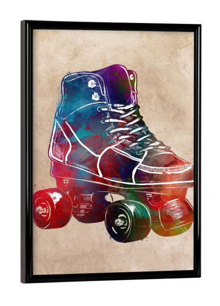 Poster mit schwarzem Rahmen "Roller skate sport art" artboxONE - Sport,Sport / Sommerspiele - Roller,Skate,Skater,Sport,Sports,Shoes