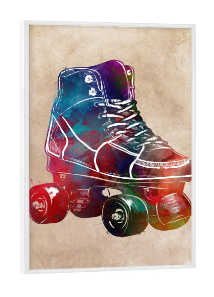 Poster mit weißem Rahmen "Roller skate sport art" artboxONE - Sport,Sport / Sommerspiele - Roller,Skate,Skater,Sport,Sports,Shoes