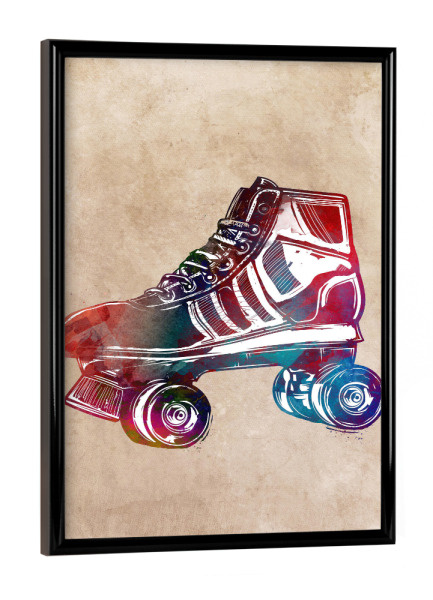 Poster mit schwarzem Rahmen "Roller skates sport art" artboxONE - Sport,Sport / Sommerspiele - Sport,Roller,Skate,Skater,Active,Shoes,Schuhe