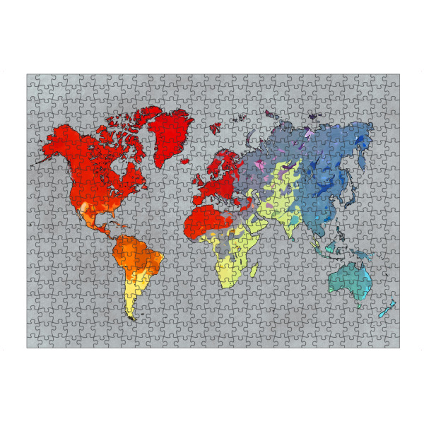 Puzzle Ravensburger "World map colors cartoon" artboxONE - Reise,Kartografie