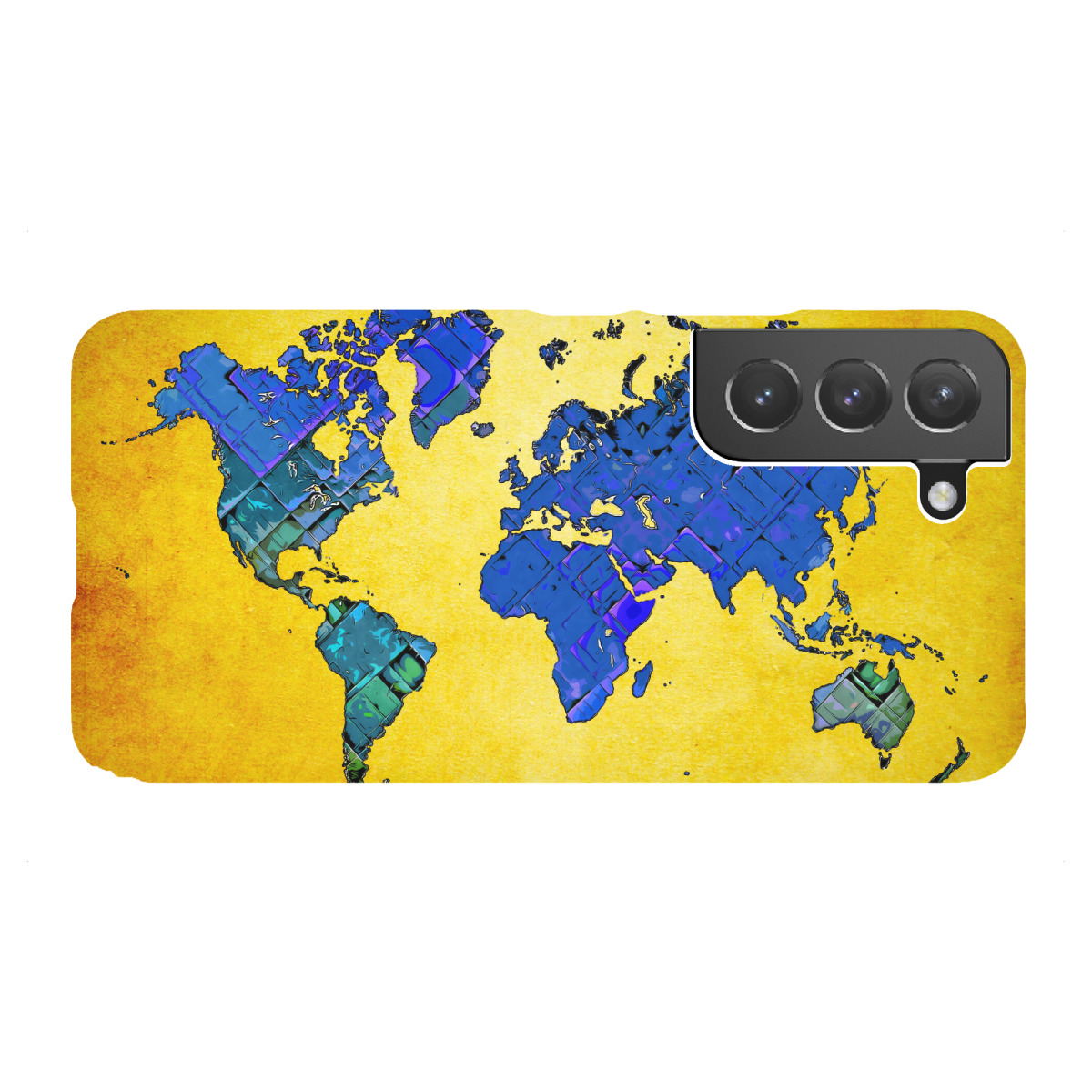 "World map blue and yellow cartoon"für Samsung Galaxy - Premium-Case Handyhülle artboxONE