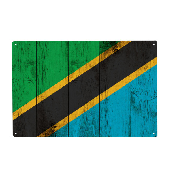 Holzbild "Tanzania Vintage Flag" artboxONE - Abstrakt,Kartografie
