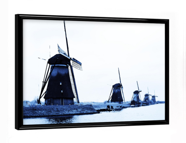 Poster mit schwarzem Rahmen "Kinderdijk Windmills" artboxONE - Reise,Reise / Länder