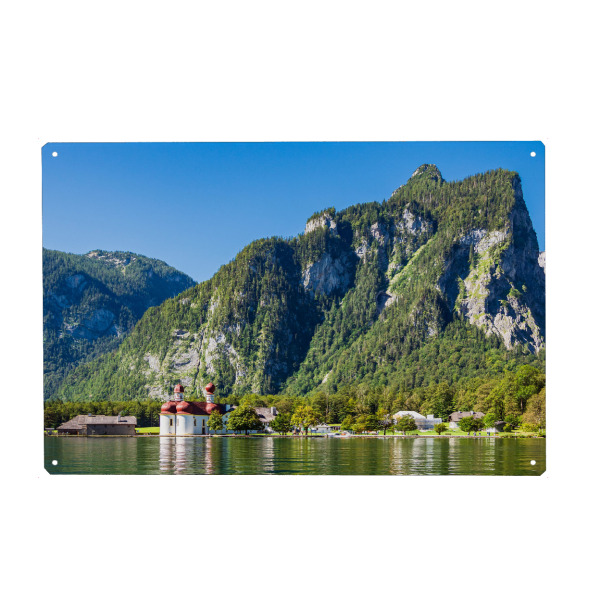 Metall Poster "Sankt Bartholomä" artboxONE - Natur,Reise,Architektur