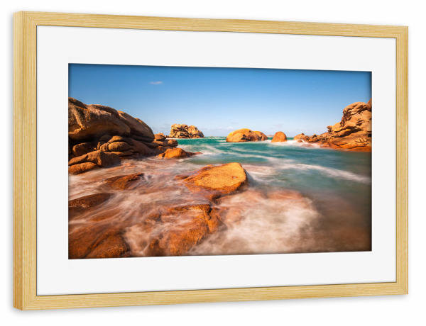Poster mit Rahmen kiefer "Küste in der Bretagne" artboxONE - Natur,Reise,Reise / Strand und Meer,Reise / Länder