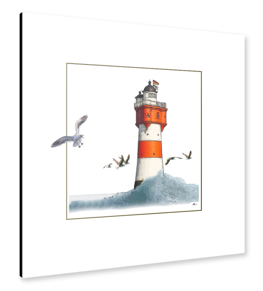 Alu-Dibond "Leuchtfeuer der Nordsee" 30x30 cm artboxONE