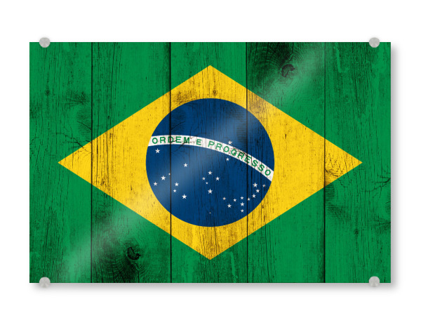 Acrylglasbild "Brasil Vintage Flag" artboxONE - Abstrakt,Reise / Länder
