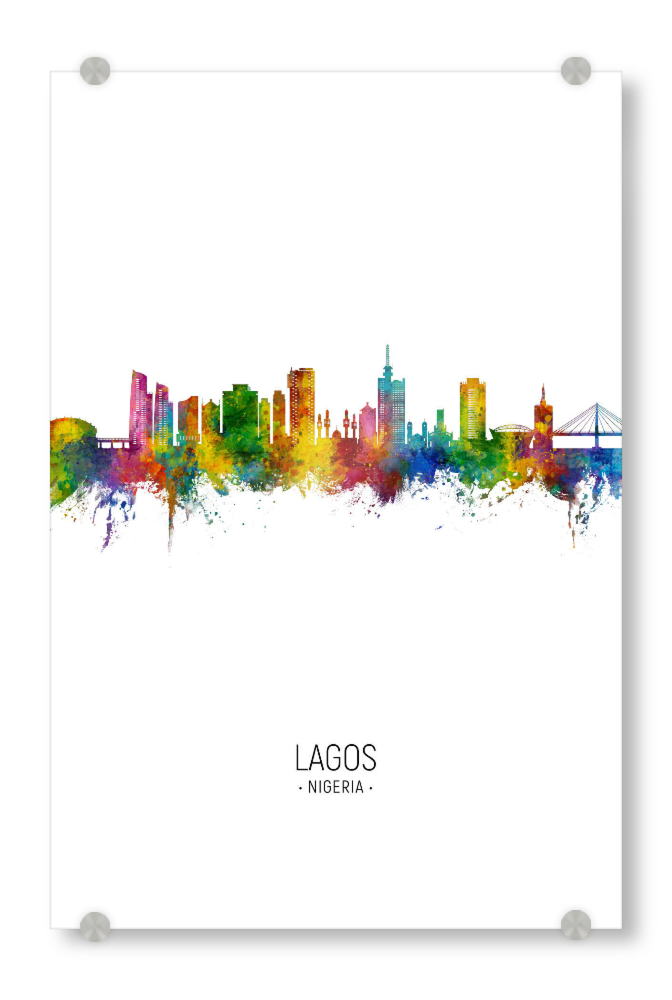 Acrylglasbild "Lagos Nigeria Skyline Portrait" artboxONE - Städte