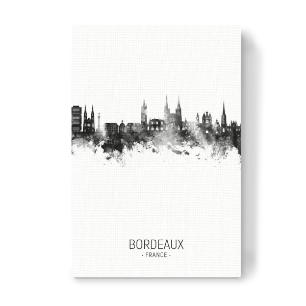 Leinwandbild "Bordeaux France Skyline BW" artboxONE - Städte