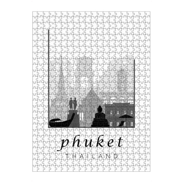 artboxONE Puzzle "Phuket skyline black white" artboxONE - Städte,Reise,Architektur,Kartografie