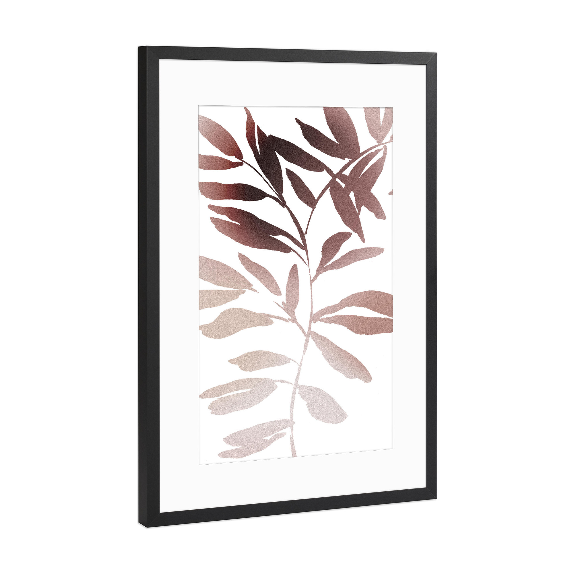 Poster mit Rahmen Schwarz (Metallic) "Lovely Leaves" artboxONE - Natur,Floral