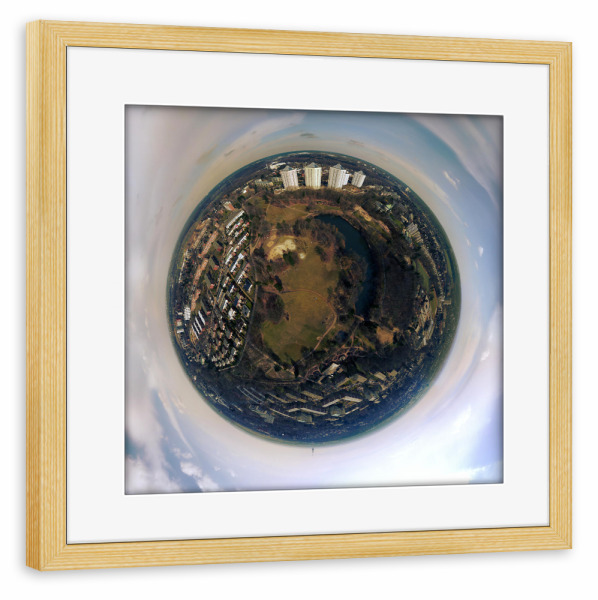 Poster mit Rahmen kiefer "Grünes Zentrum HH-Lohbrügge 2.0" artboxONE - Städte,Städte / Hamburg,Natur,Reise,Architektur