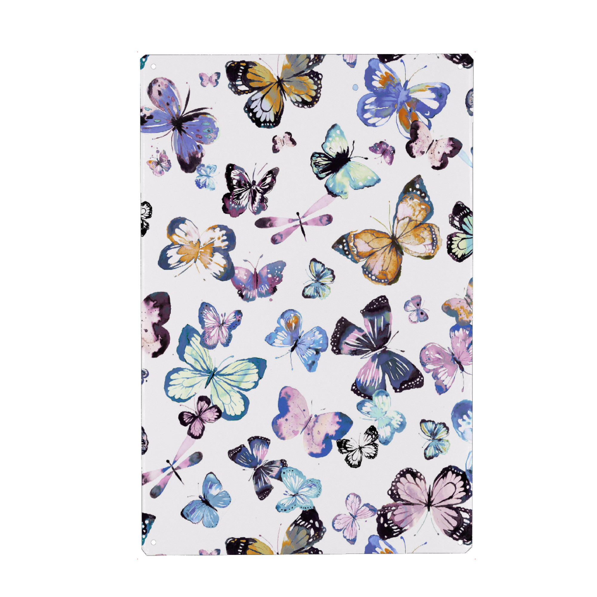 Metall Poster "Watercolor Cute Butterflies Blue" artboxONE - Tiere,Fashion,Für Mama