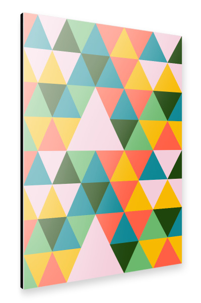 Alu-Dibond "Geometric Modern Triangles Red" 30x20 cm artboxONE