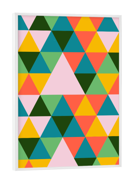 Poster mit weißem Rahmen "Geometric Modern Triangles Red" artboxONE - Architektur,Geometrie,Männer