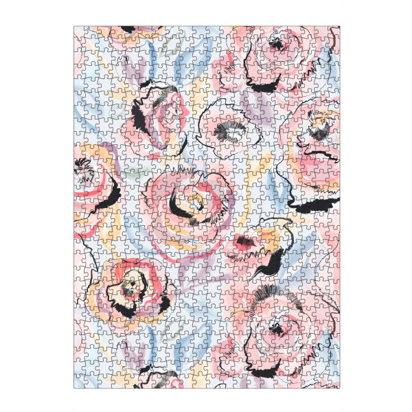 Puzzle Ravensburger "Scribble Roses Flowers Pastel" artboxONE - Natur,Floral,Für Mama