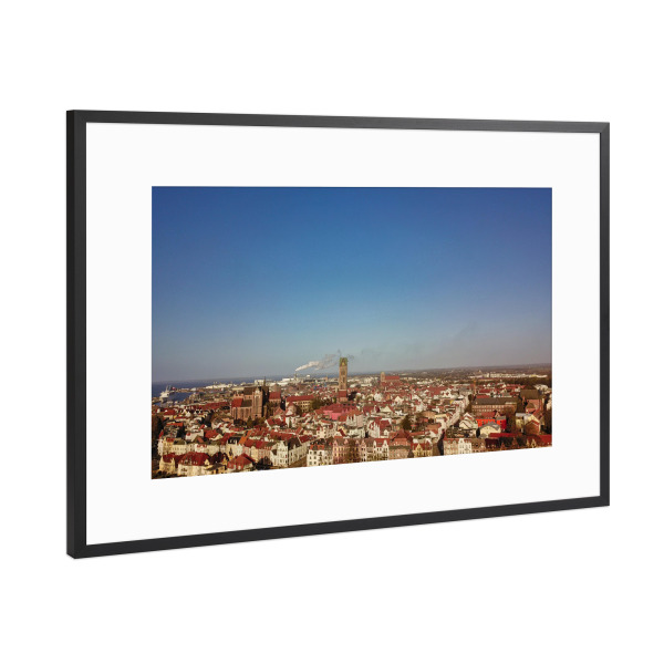 Poster mit Rahmen Schwarz (Metallic) "Wismar Altstadt-Zentrum" artboxONE - Städte,Reise,Architektur,Reise / Strand und Meer,Reise / Länder