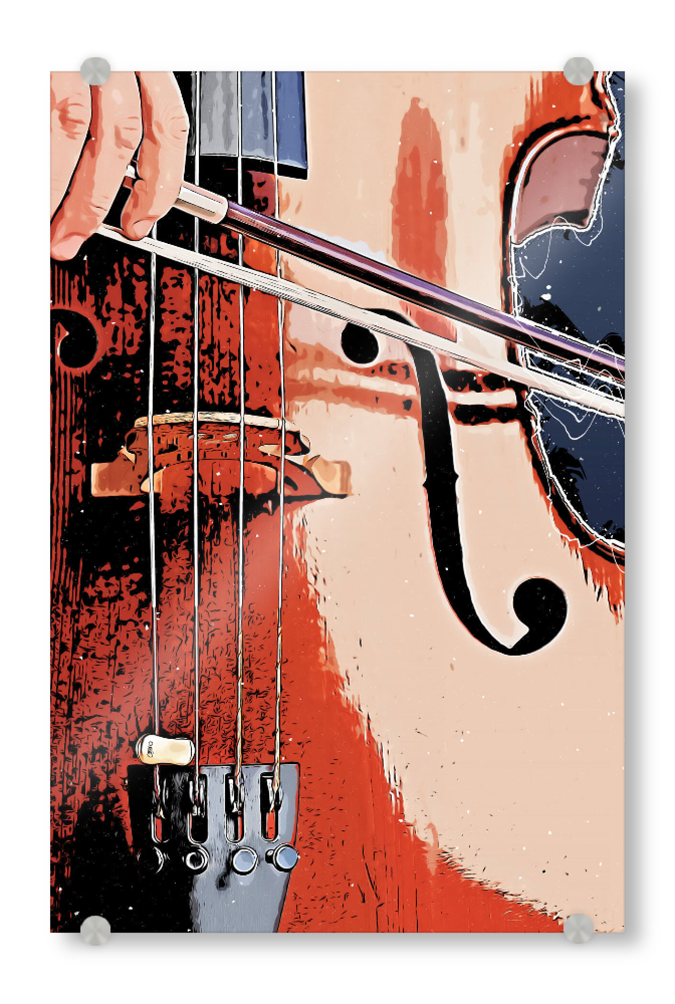 Acrylglasbild "Double bass" artboxONE - Musik - Double bass,Music,Instrument,Musik,Closeup,Nahaufnahme,Instruments,Sound,Band,Jazz