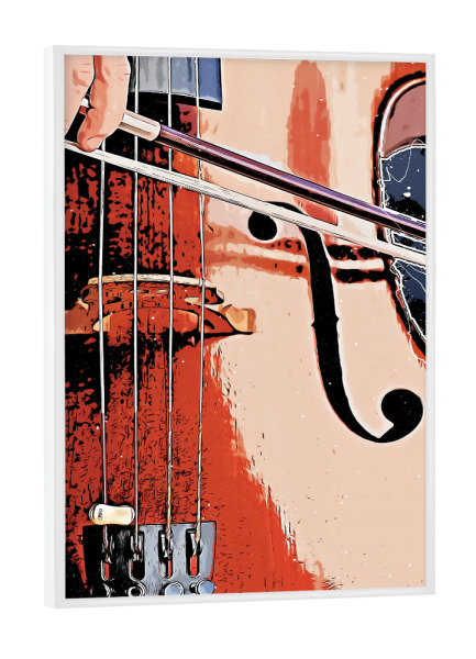 Poster mit weißem Rahmen "Double bass" artboxONE - Musik - Double bass,Music,Instrument,Musik,Closeup,Nahaufnahme,Instruments,Sound,Band,Jazz