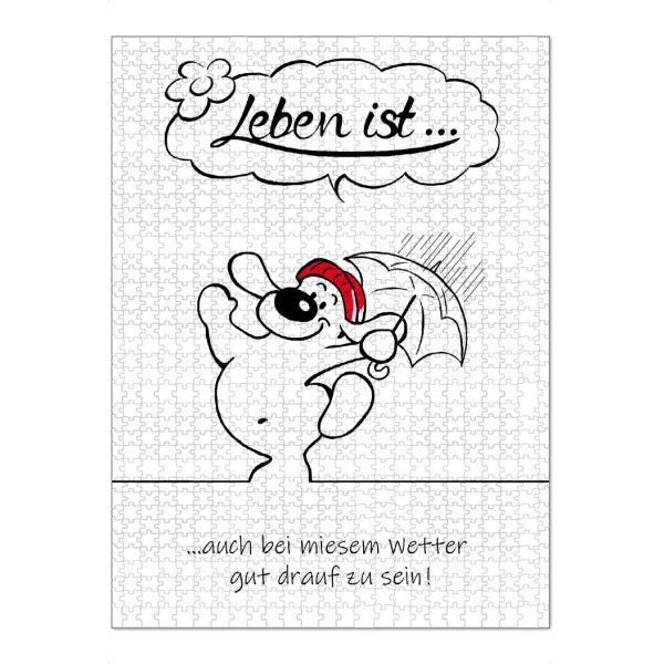 Puzzle Ravensburger "Leben ist... gut drauf zu sein" artboxONE - Typografie,Tiere,Comic,Lustig