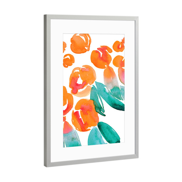 Poster mit Rahmen Silber "Alicia abstract bouquet (right)" artboxONE - Floral,Abstrakt