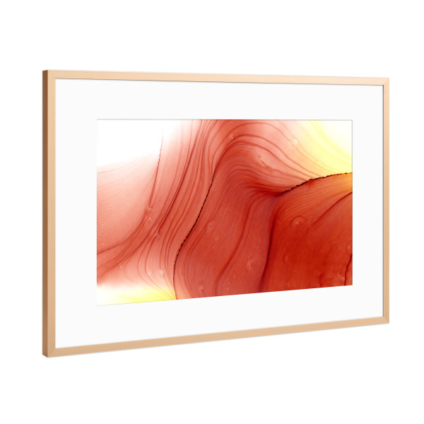 Poster mit Rahmen Kupfer "Yellow and Red lines" artboxONE - Abstrakt