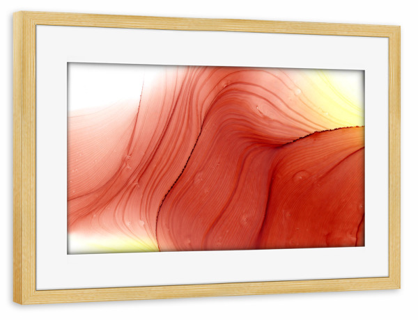 Poster mit Rahmen kiefer "Yellow and Red lines" artboxONE - Abstrakt