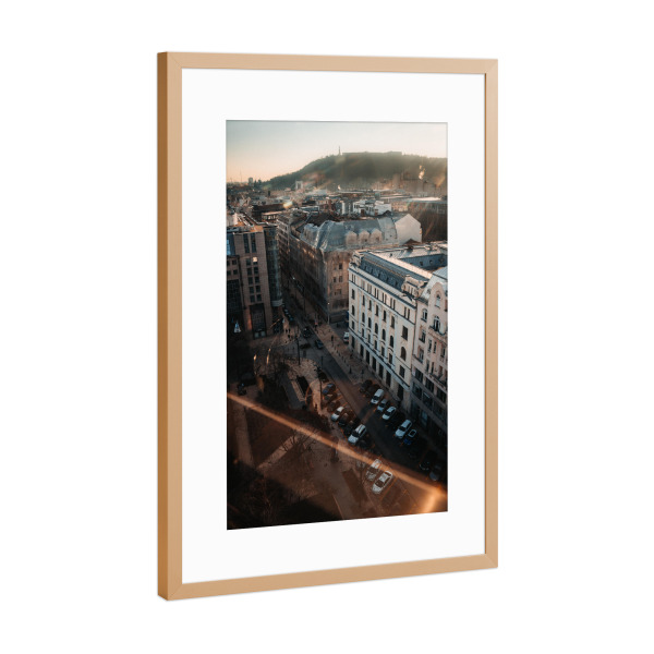 Poster mit Rahmen Kupfer "Budapest von oben" artboxONE - Städte,Reise,Architektur