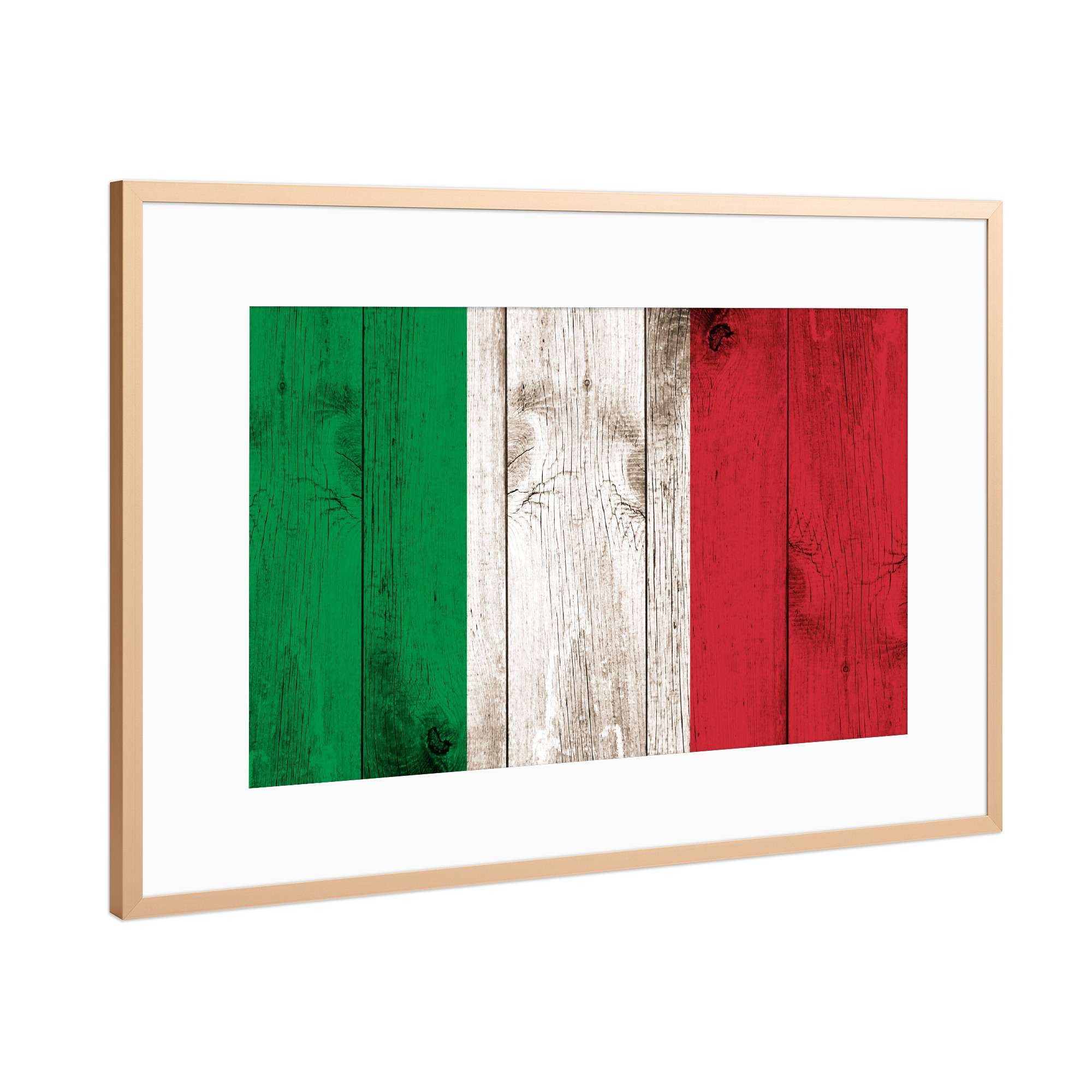 Poster mit Rahmen Kupfer "Vintage Flag of Italy" artboxONE - Reise,Reise / Länder,Städte / Rom