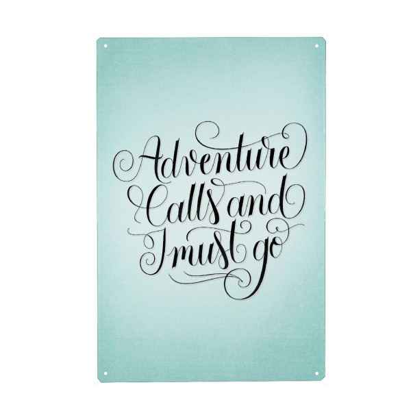 Holzbild "Adventure calls and I must go" artboxONE - Typografie,Liebe