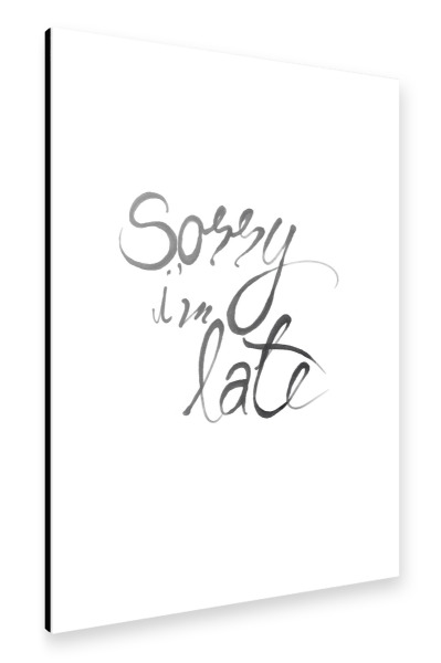 Alu-Dibond "Sorry I'm late" 30x20 cm artboxONE