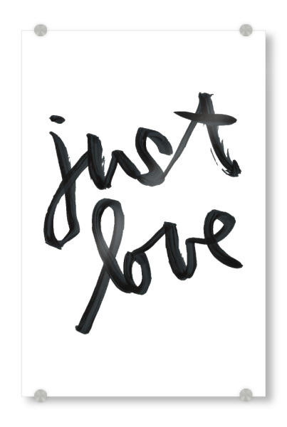 Acrylglasbild "Just Love Typo" artboxONE - Typografie,Liebe,Für Mama,Für Papa