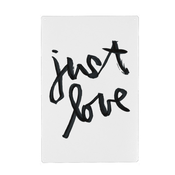 Metall Poster "Just Love Typo" artboxONE - Typografie,Liebe,Für Mama,Für Papa