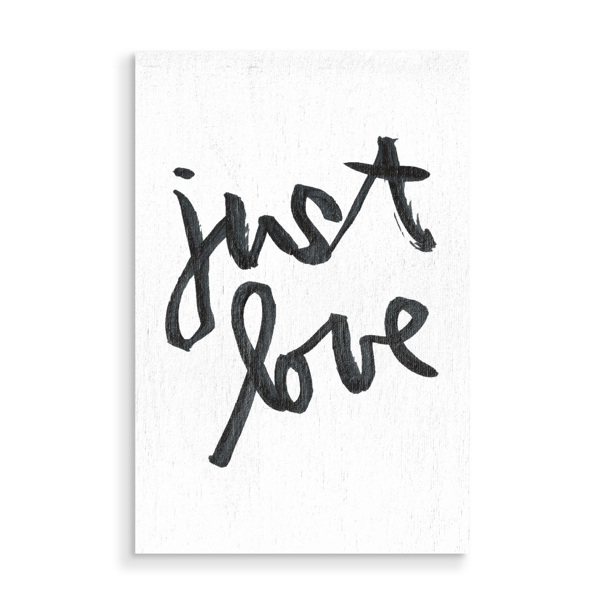 Holzbild "Just Love Typo" artboxONE - Typografie,Liebe,Für Mama,Für Papa