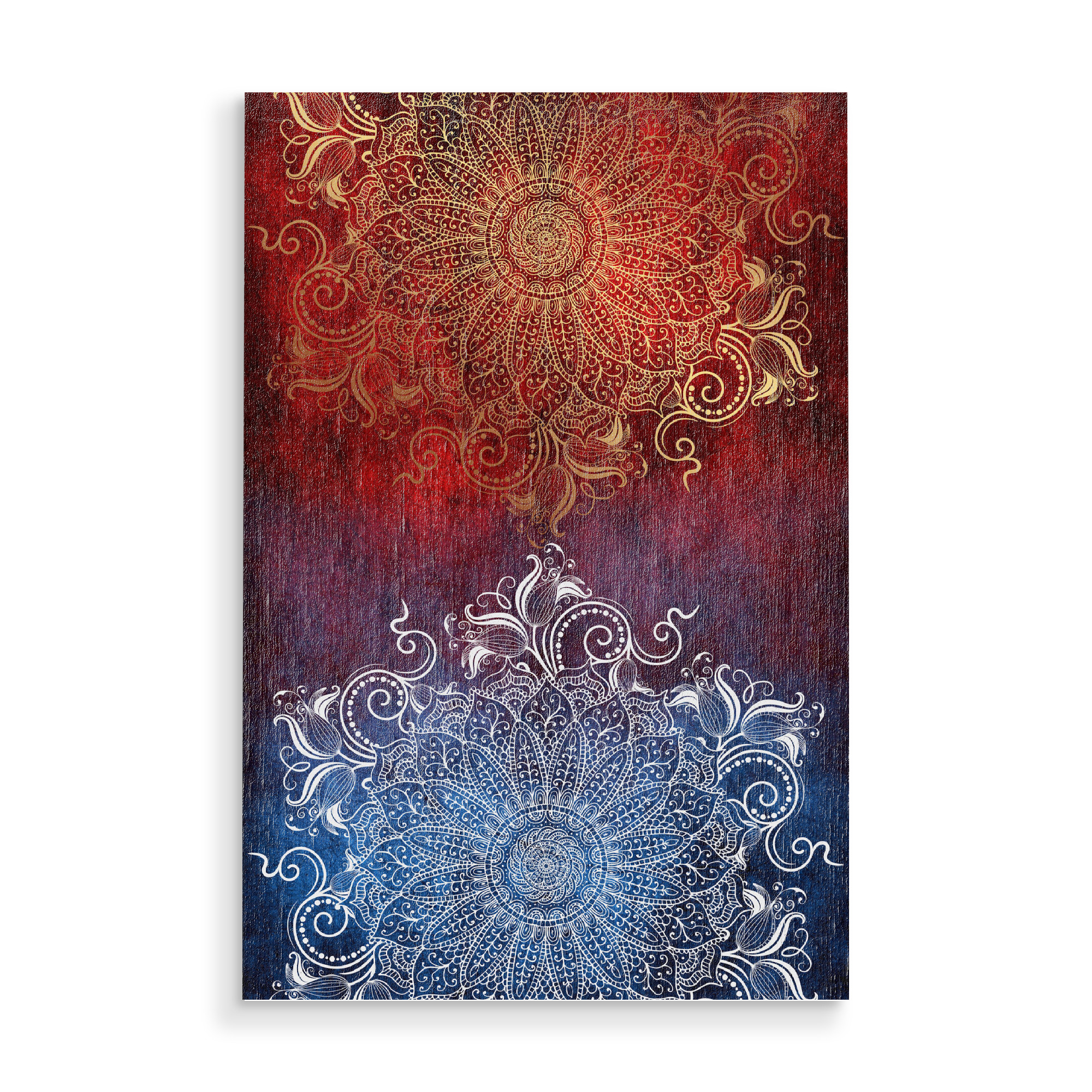 Holzbild "Mandala Fire & Ice" artboxONE - Abstrakt - Mandala,Boho,Yoga,Indie,Indian,Arabic,Tribal,Nature,Fire,Ice
