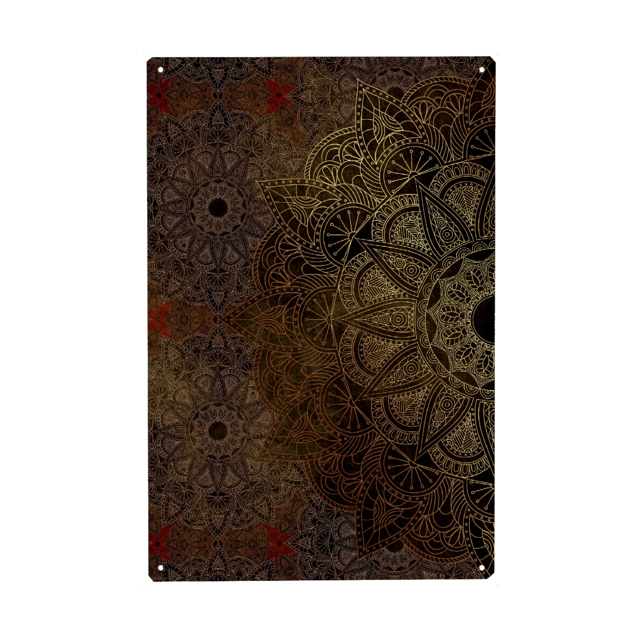 Holzbild "Mandala Bronze" artboxONE - Abstrakt,Geometrie - Mandala,Vector,Abstract,Yoga,Boho,Ethnic,Indian,Copper,Bronze