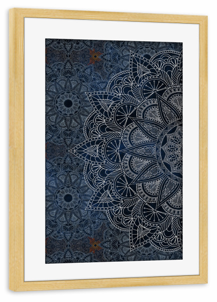 Poster mit Rahmen kiefer "Mandala Frozen" artboxONE - Abstrakt,Geometrie