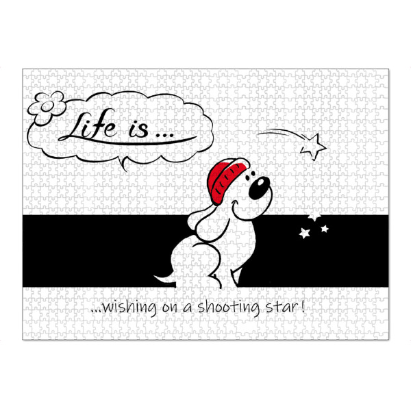 Puzzle Ravensburger "Life is... wishing shooting star" artboxONE - Typografie,Tiere,Comic,Lustig