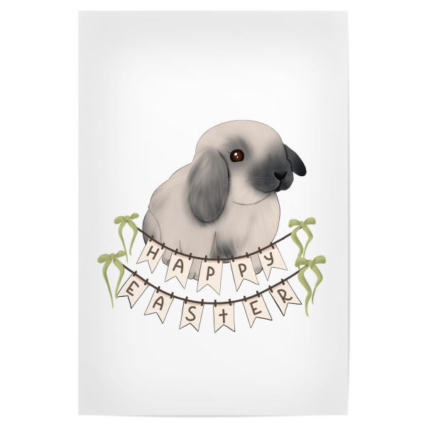Poster "Happy Easter | Bunny Illustration" artboxONE - Natur,Tiere,Lustig