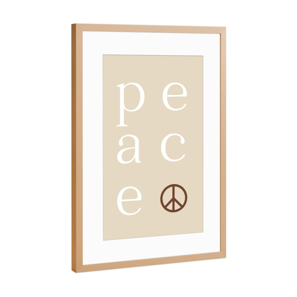 Poster mit Rahmen Kupfer "PEACE boho" artboxONE - Typografie,Liebe,Festivals