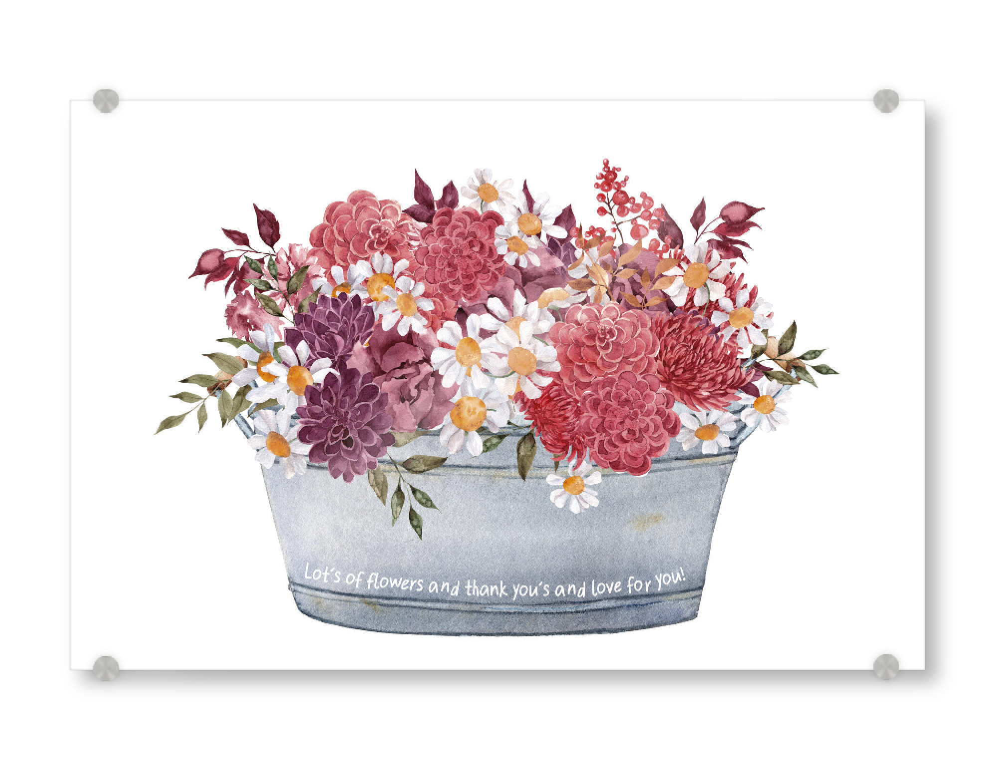 Acrylglasbild "Flowers and love for you!" artboxONE - Natur,Floral,Liebe,Für Mama