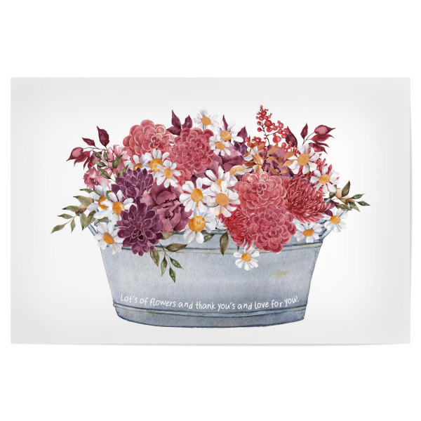 Poster "Flowers and love for you!" artboxONE - Natur,Floral,Liebe,Für Mama